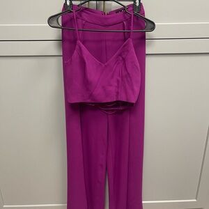 Lulus “Out Tonight” Magenta Two-Piece Jumpsuit XS